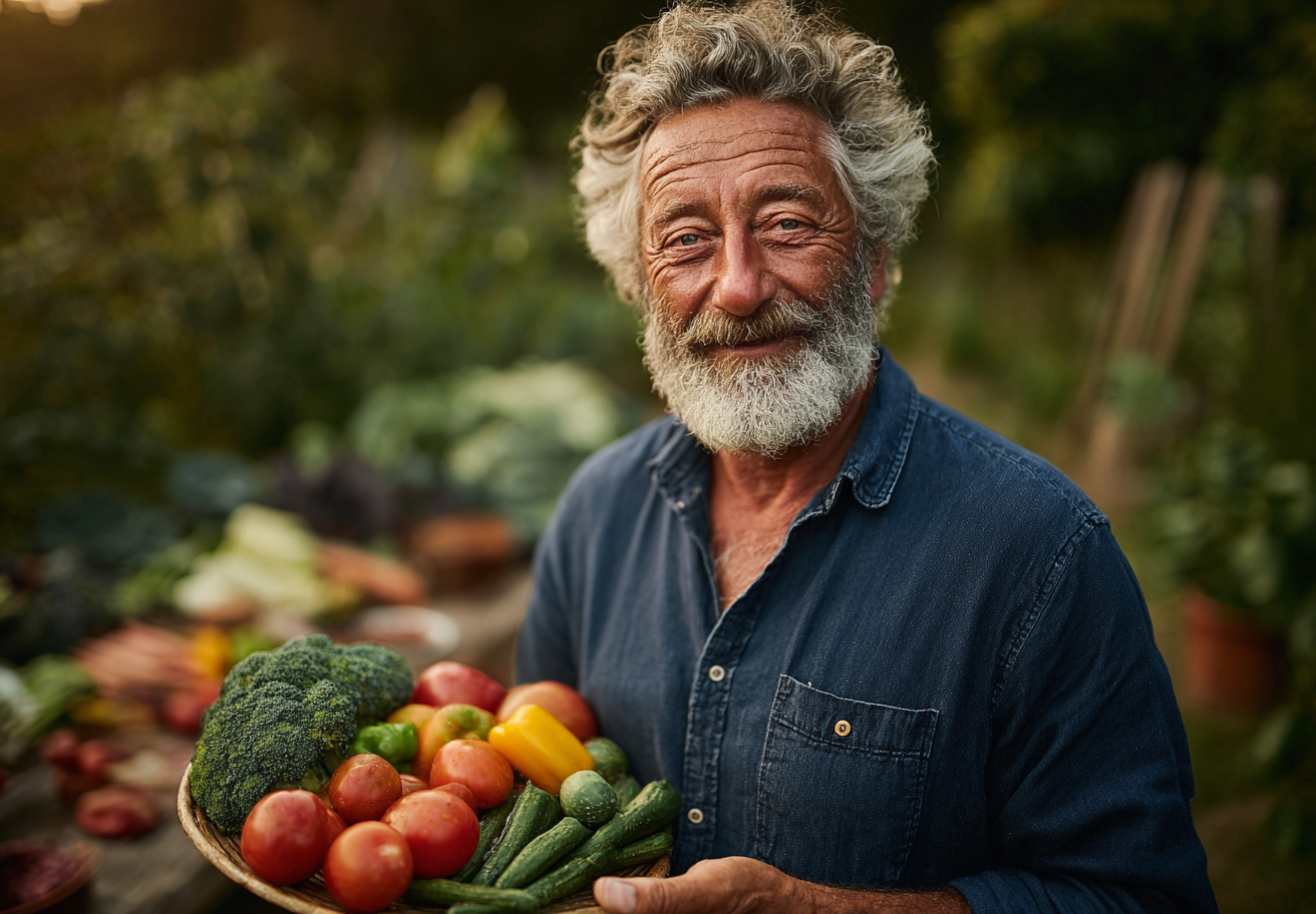 Expert în nutriție demonstrând alimentația sănătoasă pentru adulții în vârstă
